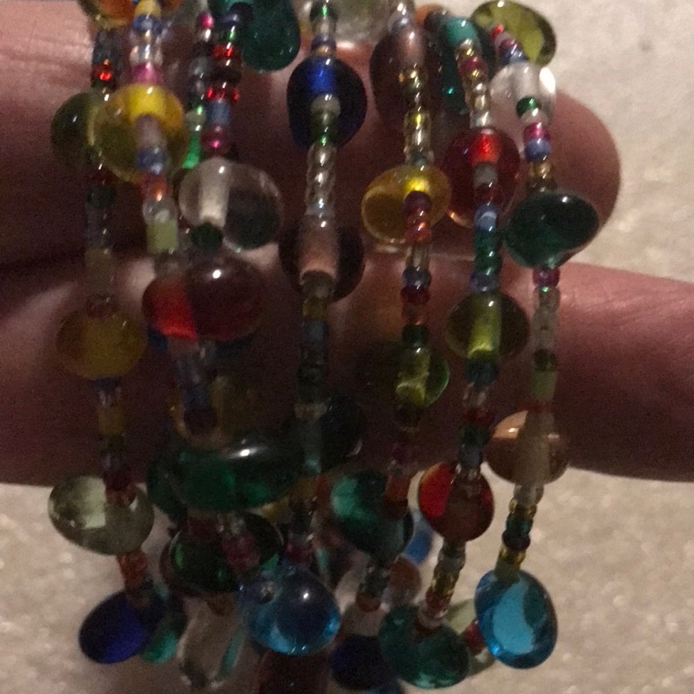 Multicolor Glass Beaded Wrap Bracelet